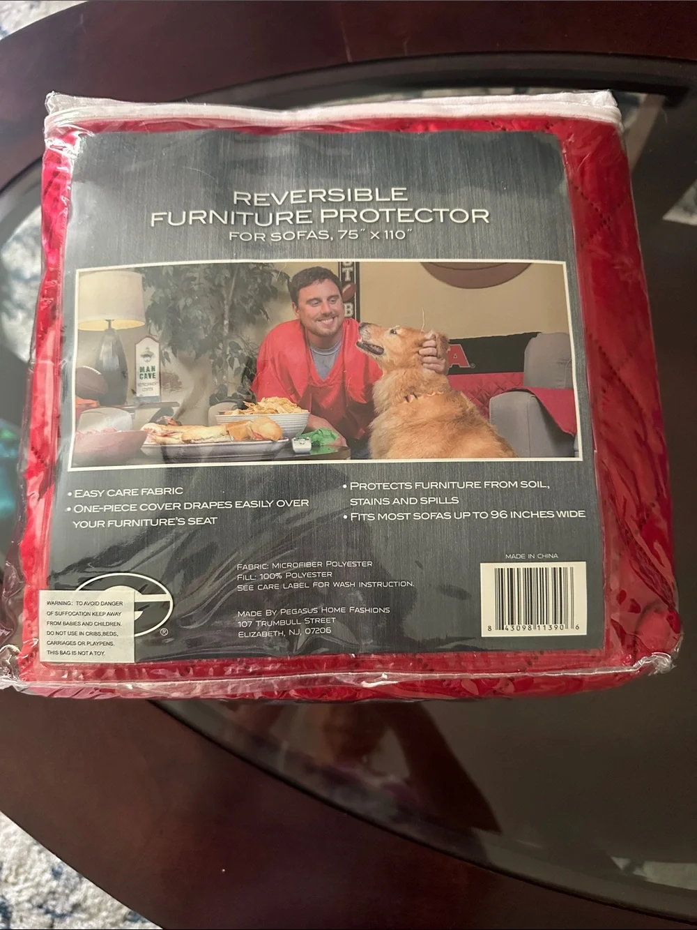 Reversible Red Furniture Protector Cover